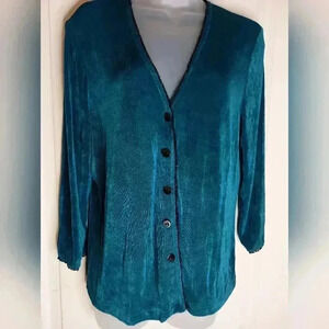 2 FOR 25$ SOFTWEAR  turquoise green velvet top - (#666)